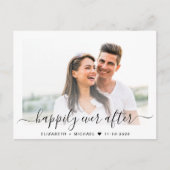 Stijlvolle scriptfoto De datum opslaan Aankondigingskaart (Voorkant)