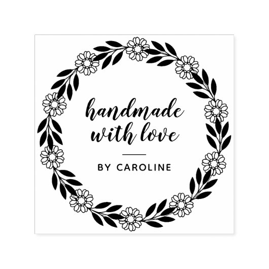 Stijlvolle scriptkrans handgemaakte zelfinktstempe zelfinktende stempel (Design)