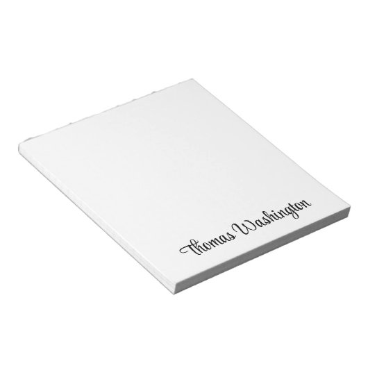 Stijlvolle scriptmonogramnaam notitieblok (Schuin)