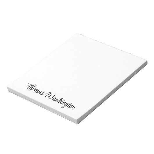 Stijlvolle scriptmonogramnaam notitieblok (Linkerzijde)