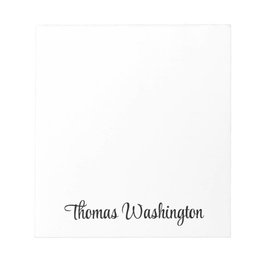 Stijlvolle scriptmonogramnaam notitieblok (Voorkant)