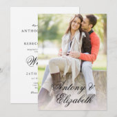 Stijlvolle scriptnaam Aangepaste foto Elegante bru Kaart (Voorkant / Achterkant)