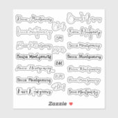 Stijlvolle scriptnaam en -Initialen Sticker (Vel)