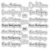 Stijlvolle scriptnaam en -Initialen Sticker (Voorkant)