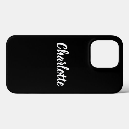 Stijlvolle scriptnaam modern zwart wit Case-Mate iPhone case (Achterkant (horizontaal))