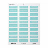 Stijlvolle scriptnaam turquoise blauwe retouradres etiket (Full Sheet)
