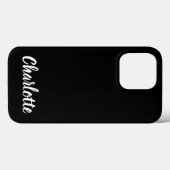 Stijlvolle scriptnaam zwart wit modern vlak Case-Mate iPhone case (Achterkant (horizontaal))