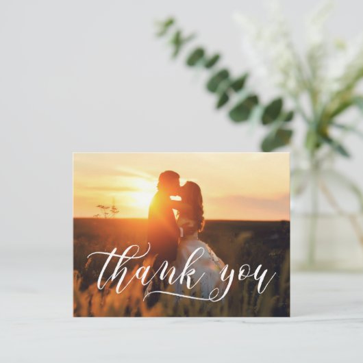 Stijlvolle scripttypografie | Bruiloft dank u Briefkaart (Staand voorkant)