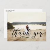 Stijlvolle scripttypografie | Bruiloft dank u Briefkaart (Voorkant / Achterkant)