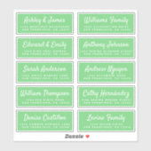 Stijlvolle scriptuur bruiloft gast adreslabels sticker (Vel)