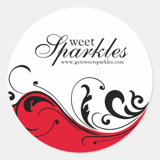 Stijlvolle Scroll Packaging Stickers (Voorkant)