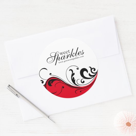 Stijlvolle Scroll Packaging Stickers (Envelop)