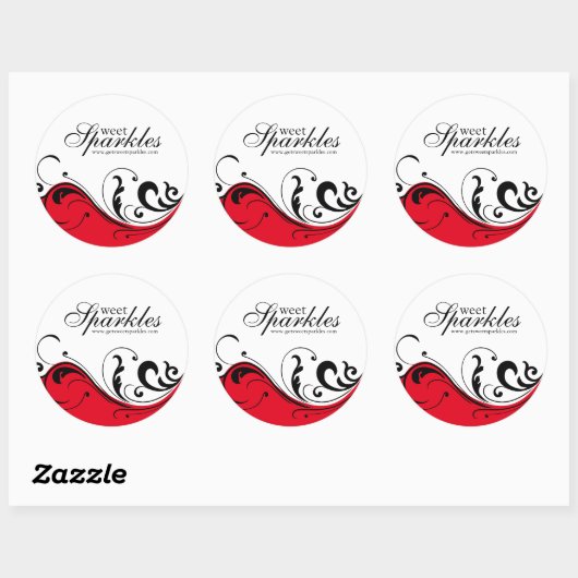 Stijlvolle Scroll Packaging Stickers (Vel)