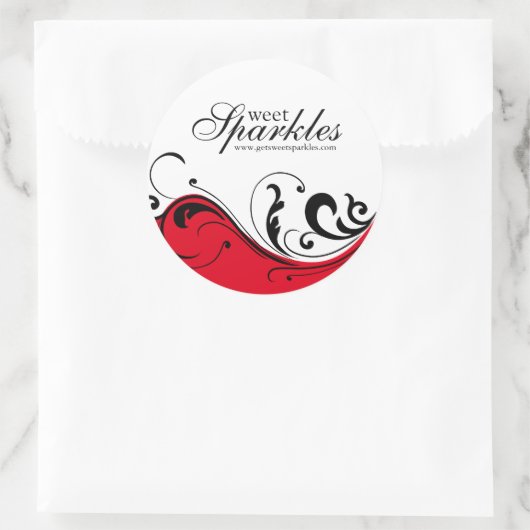 Stijlvolle Scroll Packaging Stickers (Tas)