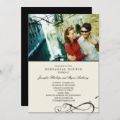 Stijlvolle scrollenrepetitie: avondeten/weduwensch kaart (Voorkant / Achterkant)