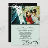 Stijlvolle Scrolls Wedding Photo-uitnodigingen Kaart (Voorkant / Achterkant)