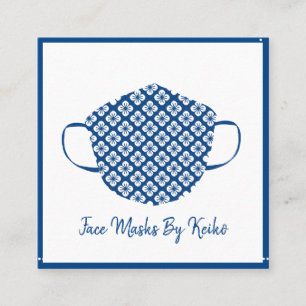 Stijlvolle Seamstress Face Covering Mask Designer Vierkante Visitekaartje