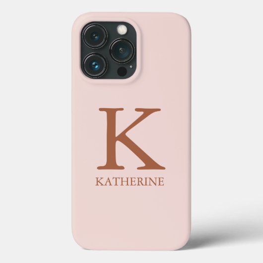 Stijlvolle serif monogram, gewone zwarte roze meis Case-Mate iPhone case (Achterkant)