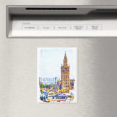 Stijlvolle Sevilla Spanje Kathedraal Waterverf Magneet (Insitu (Vaatwasser))