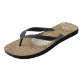 Stijlvolle Shabby Rustic Burlap Lace Wedding Monog Teenslippers (Schuin)