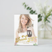 Stijlvolle Shimmer Afstuderen bedankkaart Briefkaart (Staand voorkant)