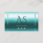 Stijlvolle Shimmery Blauwgroen Sparkling Diamonds  Visitekaartje (Voorkant)