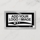 Stijlvolle Shimmery Silver Lijst Schattige Hart me Visitekaartje (Voorkant)