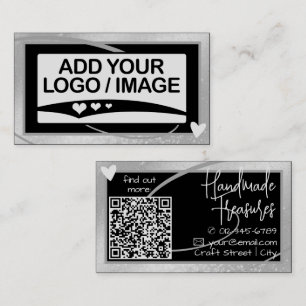 Stijlvolle Shimmery Silver Lijst Schattige Hart me Visitekaartje