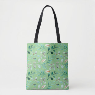 Stijlvolle Shopper Floral Shades of Green Canvas t Tote Bag