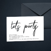 Stijlvolle show voor Black White Wedding Reception Kaart