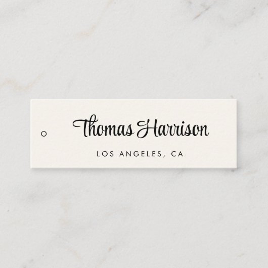 Stijlvolle Signature Script Cream Hang Label (Voorkant)