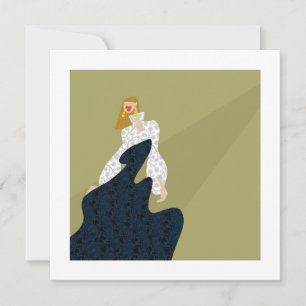 Stijlvolle Silhouet Glam Mode Kunstkaart Kaart