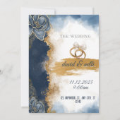 Stijlvolle Silhouette paar bruiloft uitnodiging (N (Achterkant)