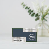 Stijlvolle Silver Box Lijst Truck Transport Driver Visitekaartje (Staand voorkant)