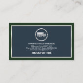 Stijlvolle Silver Box Lijst Truck Transport Driver Visitekaartje (Achterkant)