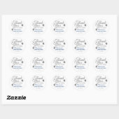 Stijlvolle Silver Boy Baby shower Dank je wel Favo Ronde Sticker (Vel)