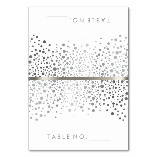 Stijlvolle Silver Confetti Stippen | Tent Kaarten (Voorkant)