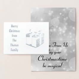 Stijlvolle Silver Foil - Gepersonaliseerd kerstfee Folie Kaarten