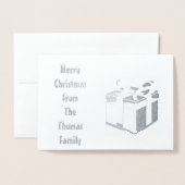 Stijlvolle Silver Foil - Gepersonaliseerd kerstfee Folie Kaarten (Voorkant met envelop)