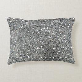 Stijlvolle Silver Glitter Glitz Foto Accent Kussen