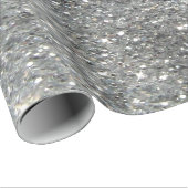 Stijlvolle Silver Glitter Glitz Foto Cadeaupapier (Rol Hoek)