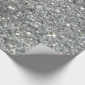 Stijlvolle Silver Glitter Glitz Foto Cadeaupapier (Hoek)