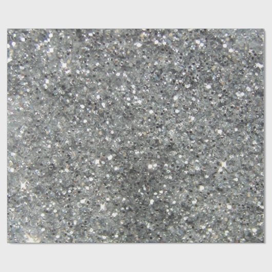 Stijlvolle Silver Glitter Glitz Foto Cadeaupapier (Vlak)