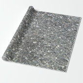 Stijlvolle Silver Glitter Glitz Foto Cadeaupapier (Uitgerold)