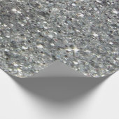 Stijlvolle Silver Glitter Glitz Foto Cadeaupapier (Hoek)