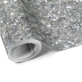 Stijlvolle Silver Glitter Glitz Foto Cadeaupapier (Rol Hoek)