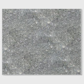 Stijlvolle Silver Glitter Glitz Foto Cadeaupapier (Vlak)