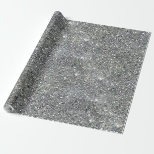 Stijlvolle Silver Glitter Glitz Foto Cadeaupapier
