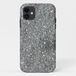 Stijlvolle Silver Glitter Glitz Foto Case-Mate iPhone Case