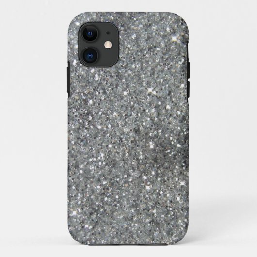 Stijlvolle Silver Glitter Glitz Foto Case-Mate iPhone Case (Achterkant)